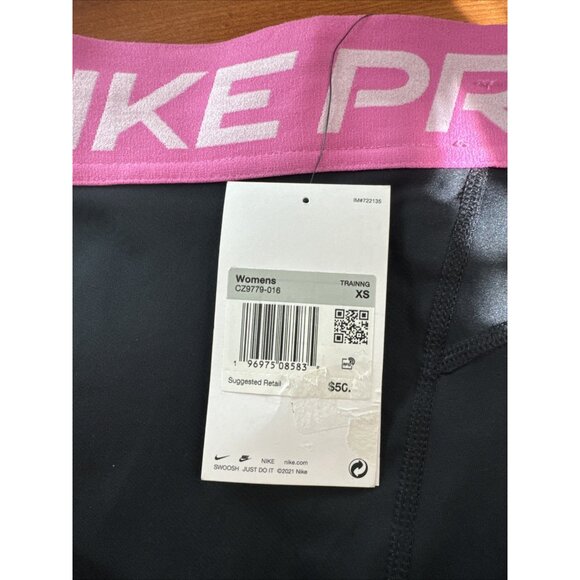 Nike Pro 365 Women's Mid-Rise Mesh-Paneled 3/4 Leggings Black Size NWT!   XS - Picture 6 of 7